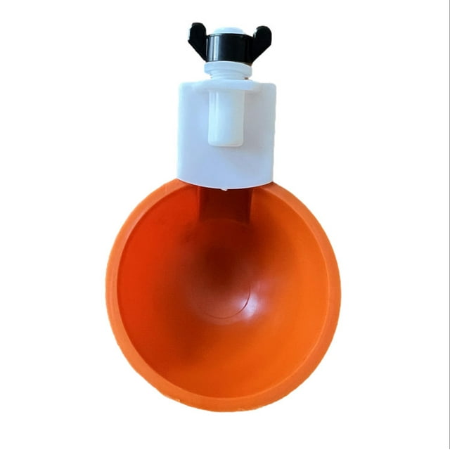Paquete de 6 vasos de agua de pollo automáticos grandes azules y naranjas, vasos de agua de pollo adecuados para patos, gansos, pavos y conejos, aves de corral