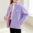 thumbnail image 5 of RYRJJ Toddler Kid Girls Boys Fleece Jackets Lightweight Zip Up Sherpa Fall Winter Coats Long Sleeve Stand Collar Jacket, 5 of 7