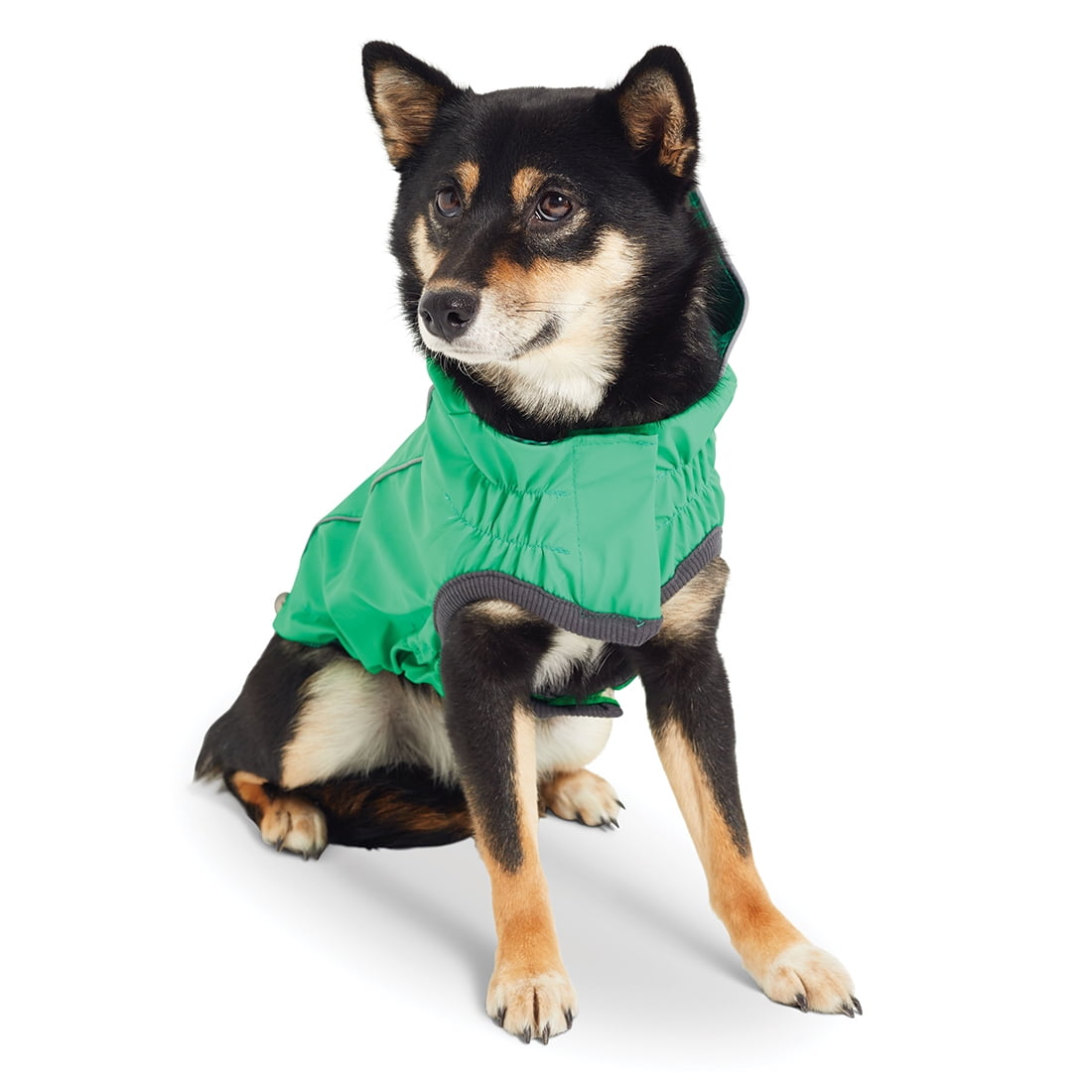 GF PET Dog Rain Coat Reversible Elastofit Waterproof Apparel for Small Medium Large Dogs Pets, Green, 2XL