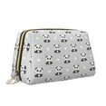 thumbnail image 2 of Picia Panda Bear Print Leather Makeup Bag Make Up Bag Travel Toiletry Bag for Her Girlfriend Teacher Teen Girl Gifts, 2 of 8