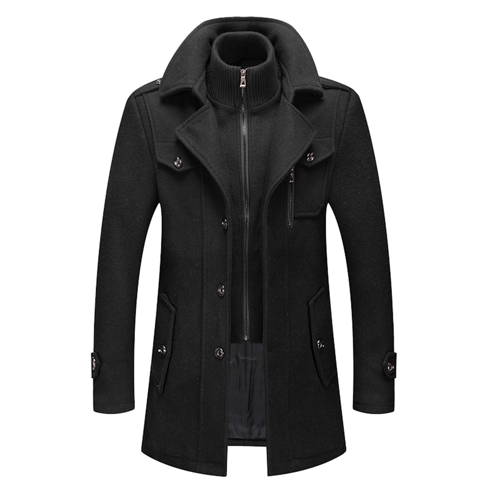Nautica Men's Big & Tall Wool Peacoat, Black, 6X - Walmart.com