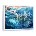 thumbnail image 2 of Designart "Fusion Of Marine Blue And White IV" Ocean Floater Framed Wall Decor, 2 of 5