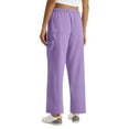 thumbnail image 4 of Women’s Scrub Pants Soft Stretch Cargo with 4 Pockets Drawstring Mid-Rise Easy Care Scrub Bottoms Purple 2XL, 4 of 4