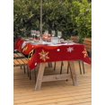 thumbnail image 2 of Outdoor Tablecloth with Umbrella Hole and Zipper, Red Santa Christmas Rectangle Table Cloth 52x70 Inch Waterproof Tablecloth, Gifts Xmas Snowflake Winter White Picnic Table Cover for Patio Camping, 2 of 7
