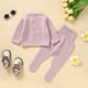 thumbnail image 2 of Gibobby Conjunto de pants para bebés, niñas, niños, suéter de punto con botones sólidos, camiseta y pantalones, ropa cálida de algodón para otoño e invierno(Rosa, 0-3 Meses), 2 of 5