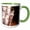 Green/White, variant on 3drose, Gray Wolf in a Forest, 11oz Two-tone Green Mug