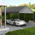 thumbnail image 2 of Outsunny 10 x 20 Carport Canopy Replacement Cover with Bungee Cords, Dark Grey, 2 of 10