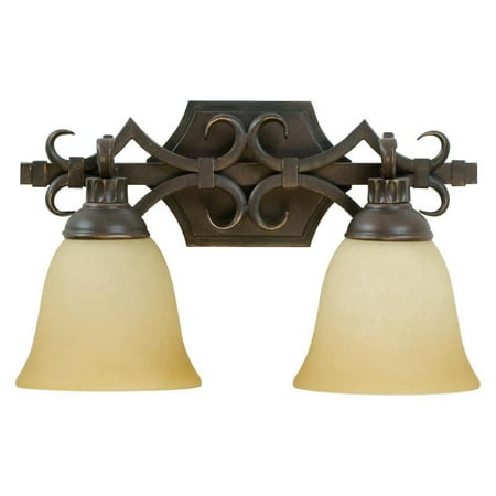 - Aged Bronze Florence 2 Light Bathroom Vanity Light - 15.5 Inches Wide