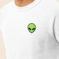 thumbnail image 5 of Dalix Alien Embroidered Fleece Crewneck Long Sleeve Sweatshirt Mens in White L Large, 5 of 5