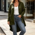 thumbnail image 6 of NominalSnug Hoodies for Women Zip up Long Sleeve Hooded Sweatshirts Irregular Hem Casual Fall Jackets with Pockets, 6 of 8