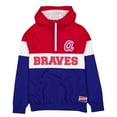 thumbnail image 2 of Men's New Era Blue Atlanta Braves Ripstop Raglan Quarter-Zip Hoodie Windbreaker Jacket, 2 of 4