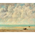 thumbnail image 2 of Courbet, Gustave 23x20 White Modern Wood Framed Museum Art Print Titled - The Calm Sea, 2 of 4