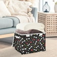 thumbnail image 5 of Bones Hearts Dots Valentine Foldable Storage Bin with Lid and Handle Collapsible Storage Box 16.5 x 12.6 x 11.8 inches, 5 of 7