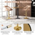 thumbnail image 6 of Resenkos Set of 2 Bar Chairs with Footrest and 2-Layer Electroplated Metal Base-Pink, Bar Height Stools, Bar Stools for Kitchen Island for Kitchen, Dining Room, 6 of 7
