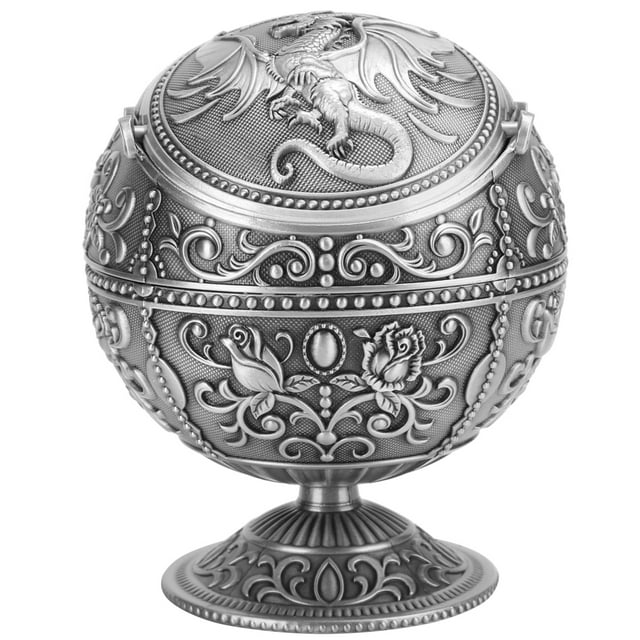 Cenicero Vintage, Cenicero De Aleación De Zinc, Patrón De Relieve De Dragón Tridimensional Resistente Al Desgaste Para Familias De Hoteles