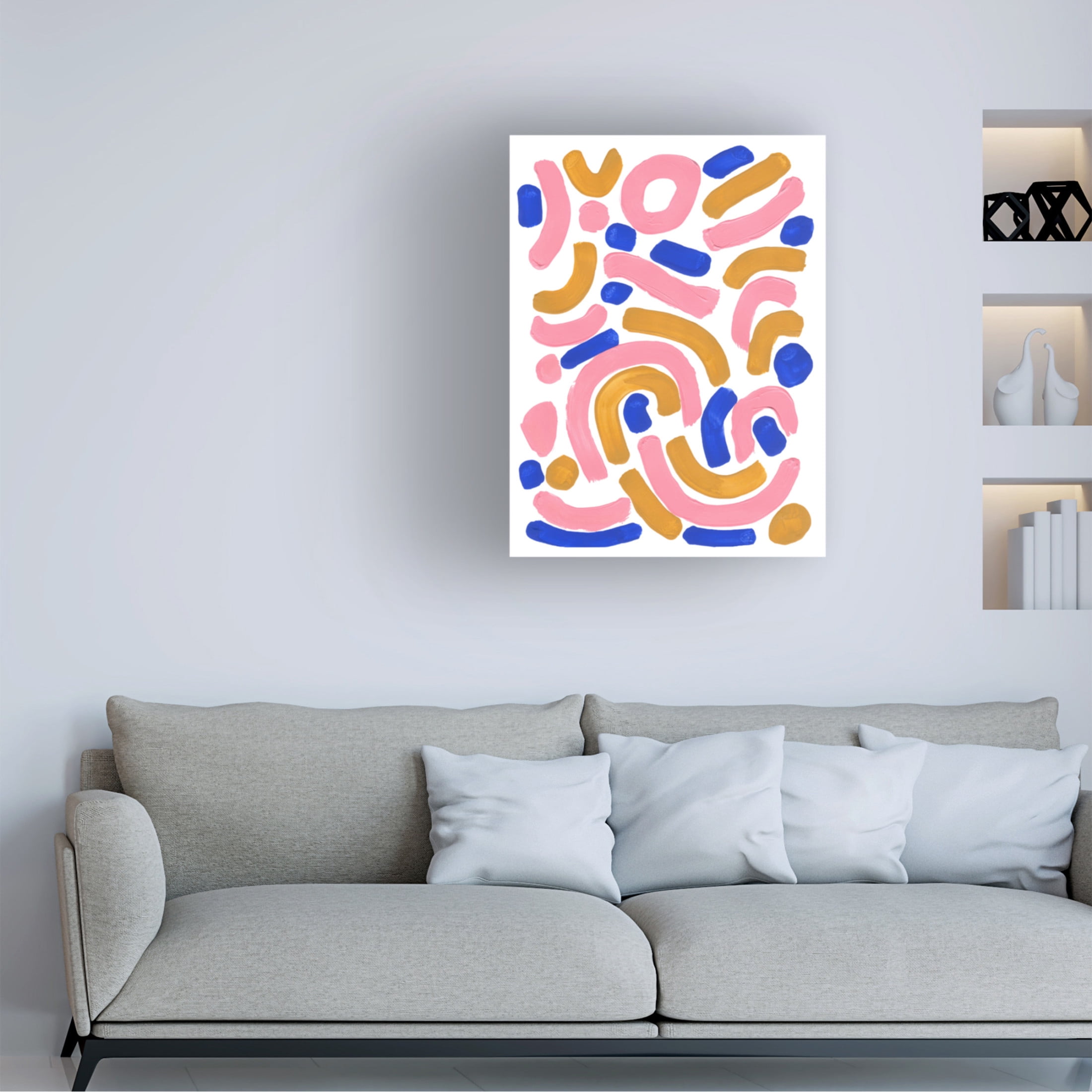 Trademark Fine Art Ejaaz Haniff Pink Wiggle Canvas Wall Art