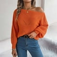 thumbnail image 2 of Womens Sweaters, Off Shoulder Sweaters for Women, Long Sleeve Knit Pullover Top, Spring Fashion 2025 for Going Out and Casual, 2 of 6