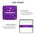 thumbnail image 4 of Uemuo Purple Glitter Tissue Box Cover Holder, Square with Bottom Belt - PVC Leather Decorative Organizer for Tabletop, Bathroom, Car, Office, 4 of 8