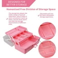 thumbnail image 4 of YOPTOP 12 in Three-Layer Multipurpose Storage Box Organizer Folding Tool Box Art & Crafts Case Sewing Supplies,Pink, 4 of 5