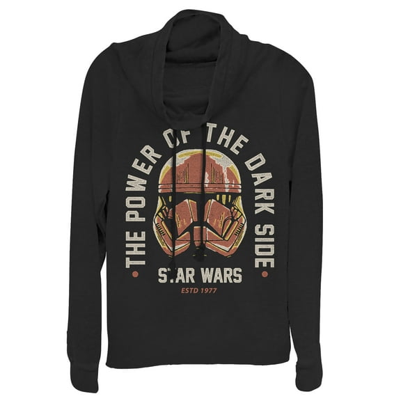 Junior's Star Wars: The Rise of Skywalker Power of Sith Trooper Cowl Neck Sweatshirt Black Small