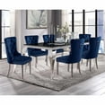thumbnail image 4 of Furniture of America Edi Metal 7-Piece Dining Table Set in Black and Blue, 4 of 7