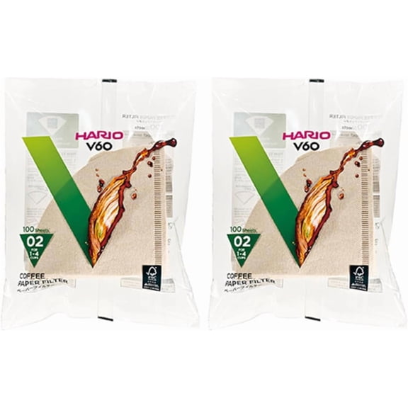 Hario V60 Paper Coffee Filter, Size 02, Natural, 200ct