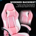 thumbnail image 3 of Ergonomic Gaming Chair with Lumbar Massage & 3D Adjustable Headrest, Racing Style Computer Chair with Footrest for Adults - Pink White, 3 of 8