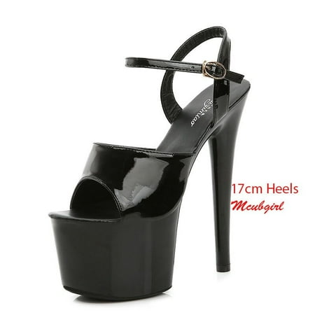 

Mclubgirl Women Sexy Show Sandals 13 15 17 CM High Heels Sexy Platform Color Sandals Girls Shoe for Party Club Drop Sale LFD-181