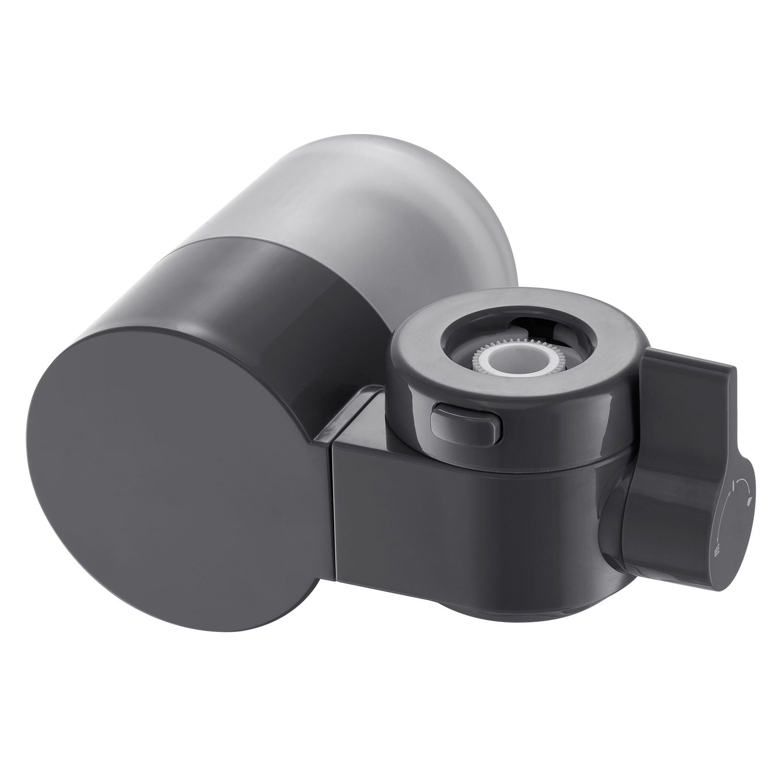 Faucet Mount Water Filter, Horizontal Water Purifier for Sink Tap, Carbon Fiber Filters, Removes Chlorine Lead with 1 Filter, Fits Most Kitchen or Bathroom Faucets, Gray