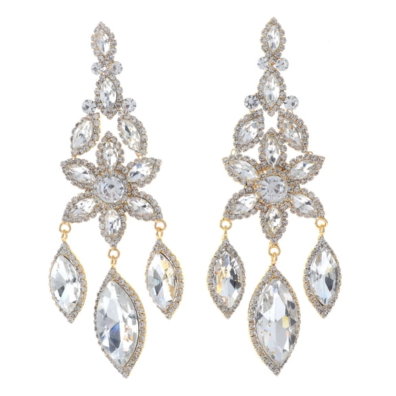 Large Rhinestone Chandelier Earrings