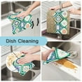 thumbnail image 2 of Yayeee 6 Pack Kitchen Dish Cloths Set for Washing Soft Drying Absorbent Microfiber Towels, Green Geometric Flowers, 2 of 9