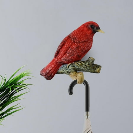 

Birds on A Branch Hanger Hanging Wall Art Home Decor Improvement Utensils Door Resin Hook for Loofah Kitchen Bathroom Tiles Shower Red 12x3.5x9.5cm