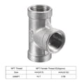 thumbnail image 4 of Unique Bargains 3/8 NPT Female Thread Tee Pipe Fitting Hose Adapter 304 Stainless Steel, 4 of 5