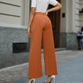 thumbnail image 4 of EDFBUYKRS Womens Linen Pants Petite Short Length Women's Casual Pants High Waist Wide Leg Trousers Loose Straight Pants Elegant Comfortable Long Dress Pants for Spring Summer Daily Wear M, 4 of 4