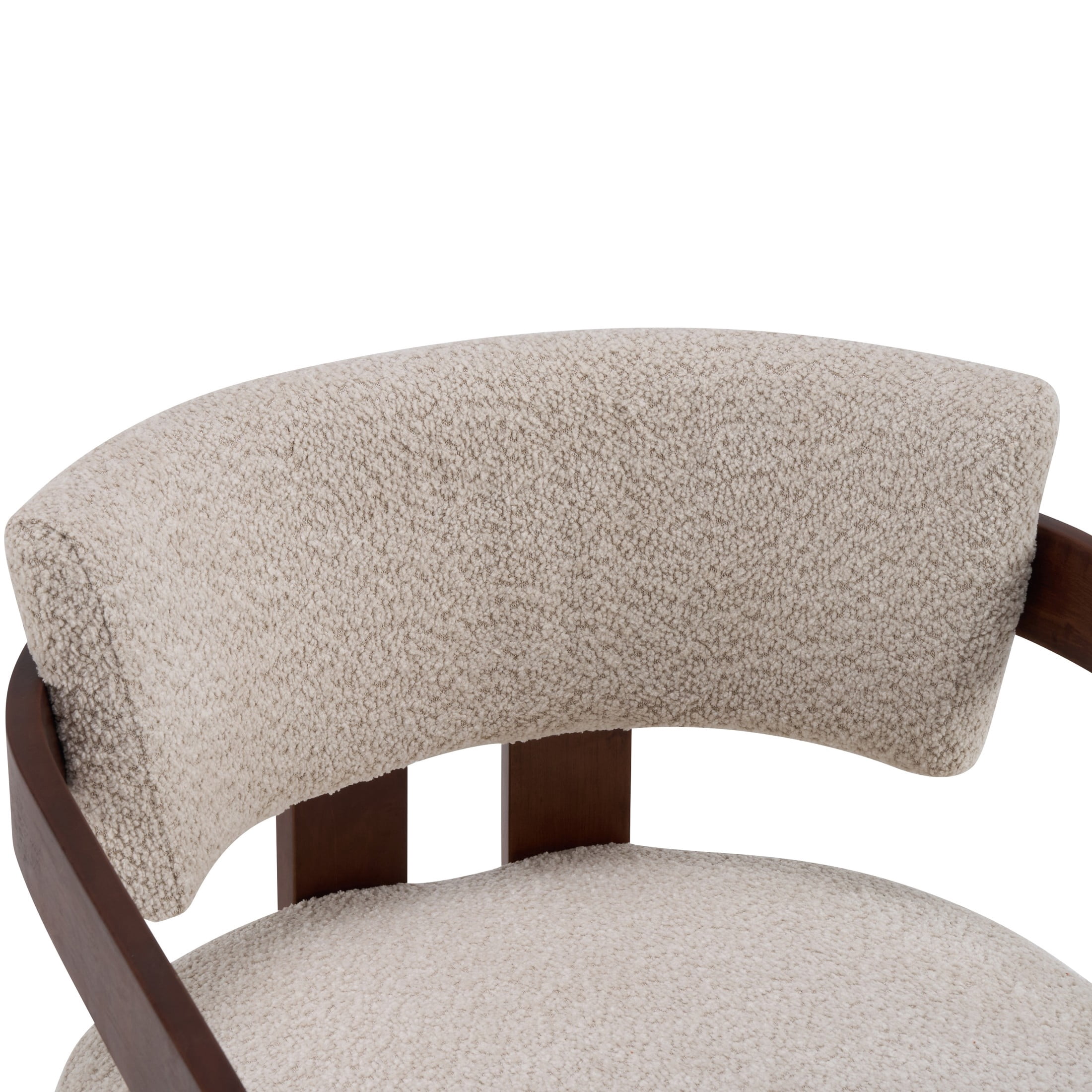 Christopher Knight Home Mid-Century Modern Boucle Upholstered Accent Arm Chair, Wood Frame, Wheat, Set of 2