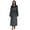 Dark Grey, variant on Womens Hooded Long Robe, Soft Warm Fleece Full Length Plush Bathrobe,(Black L-XL)