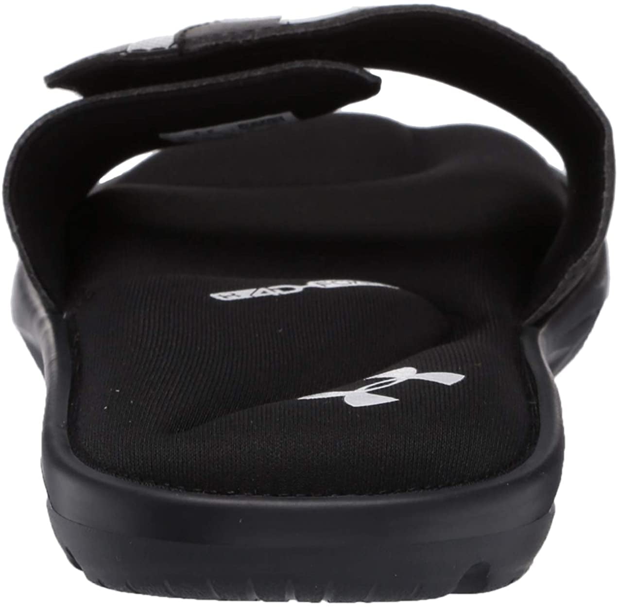 Under Armour Men's Adjustable Strap Memory Foam Ignite VI Slide Sandals (Black/White, 9)