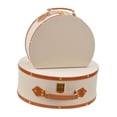 thumbnail image 3 of Abbracc 2 Pieces Storage Box Cosmetic Case Storage Travel Vintage Desktop Lockable beige, 3 of 9