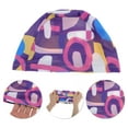 thumbnail image 3 of Gorro de natación geométrico irregular de nailon 1 Pc púrpura azul, 3 of 5