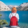 thumbnail image 6 of WANDF Drawstring Bag for  Women Drawstring Backpack with Mesh Pockets,Waterproof Sports Gym Bag,Large Athletic Sackpack for Beach,Swimming, Basketball,Soccer(Red), 6 of 9