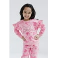 thumbnail image 3 of Barbie Fleece Drop Shoulder Sweatshirt and Jogger Pants Outfit Set Logo Newborn to Big Kid, 3 of 4