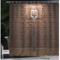 thumbnail image 4 of Ambesonne Brown Shower Curtain, Basketball Field Sports, 69"Wx70"L, Brown, 4 of 5