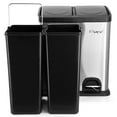 thumbnail image 3 of Elama 2 Section 15 Liter/ 4 Gallon Each Section Trash and Recycling Step Bin in Matte Silver, 3 of 7
