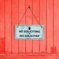 thumbnail image 2 of No Soliciting No Solicitar | Rustic Light Blue Wood 5 x 10" Hanging Sign, 2 of 8