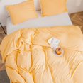 thumbnail image 4 of Pom Pom Duvet Cover Set King Size,Solid Color Farmhouse Bedding Set with White Fringe Ball ,Ultra Soft & Breathable Washed Microfiber Comforter Cover - 3 Pieces, 4 of 7