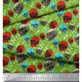 thumbnail image 2 of Soimoi Rayon Fabric Bone,Floral & Skull Halloween Print Fabric by The Yard 42 Inch Wide, 2 of 3