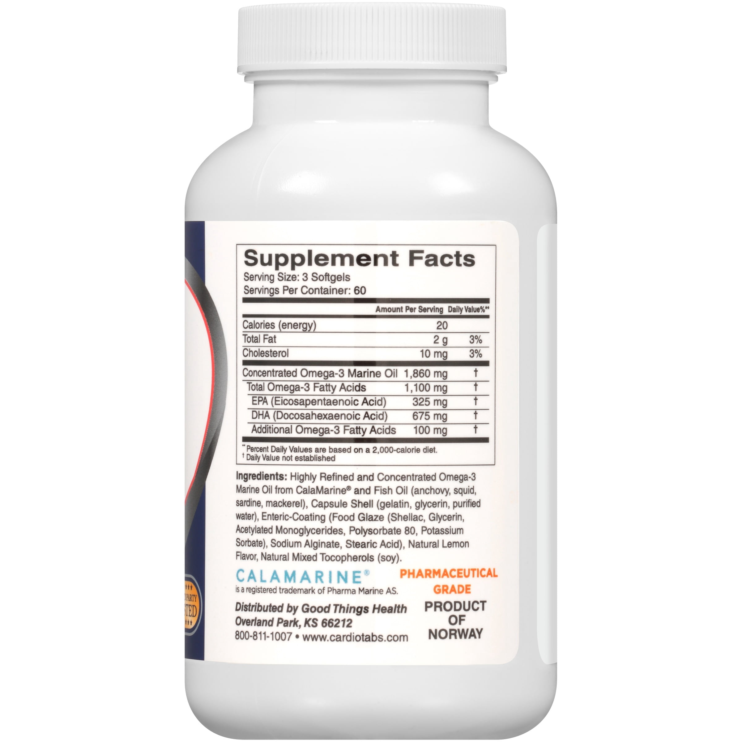 Cardiotabs® Enteric-Coated Omega-3 Dietary Supplement Softgels 180 ct Bottle