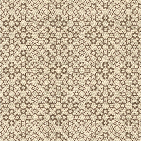 Ahgly Company Indoor Square Patterned Vanilla Gold Area Rugs, 5' Square