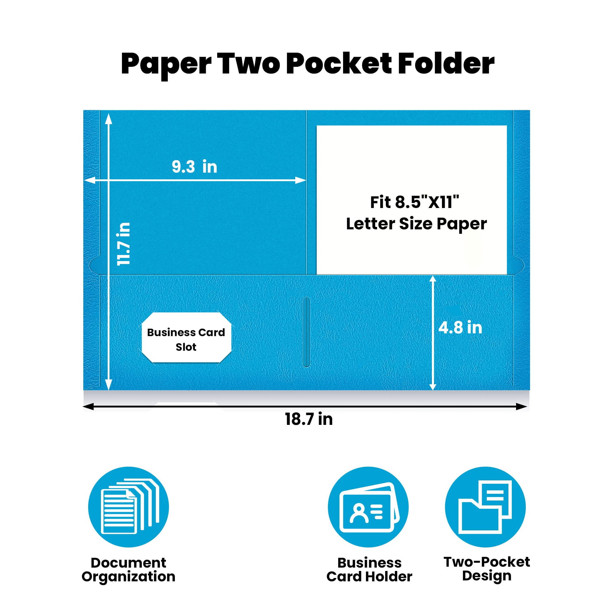 Folders with Pockets, 25 Pack Assorted Colors, 2 Pocket Folders for Letter Size Paper, Office Home Business Organization, Multicolored