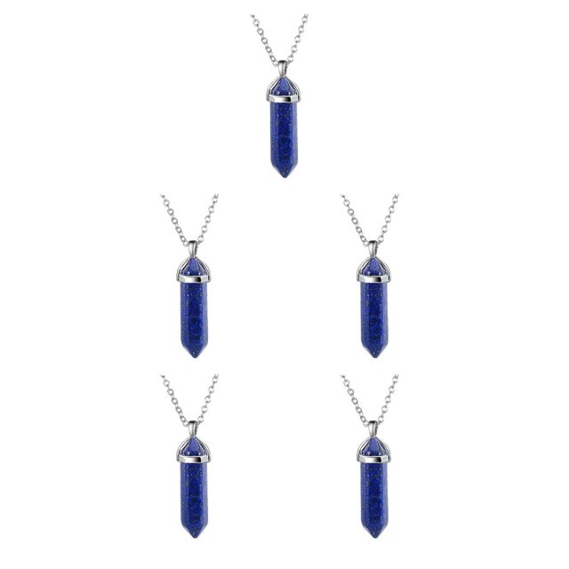 yingyy Hexagon Column Charm Exquisite Gifts Hanging Pendants Crystal Necklace Bracelet Earring Keychains Decorations Green Gold Color 5Set